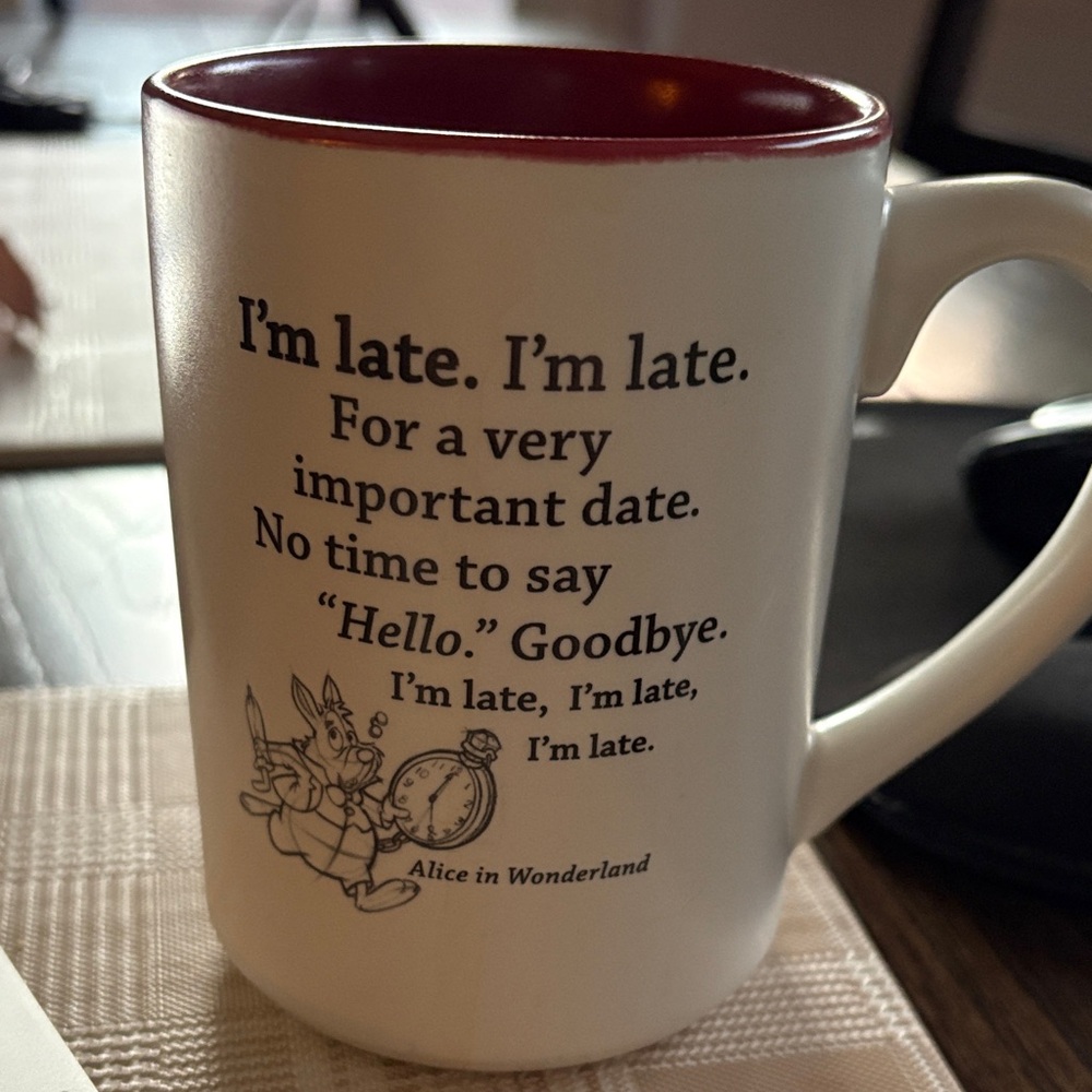Disney Alice in Wonderland White and Red Mug